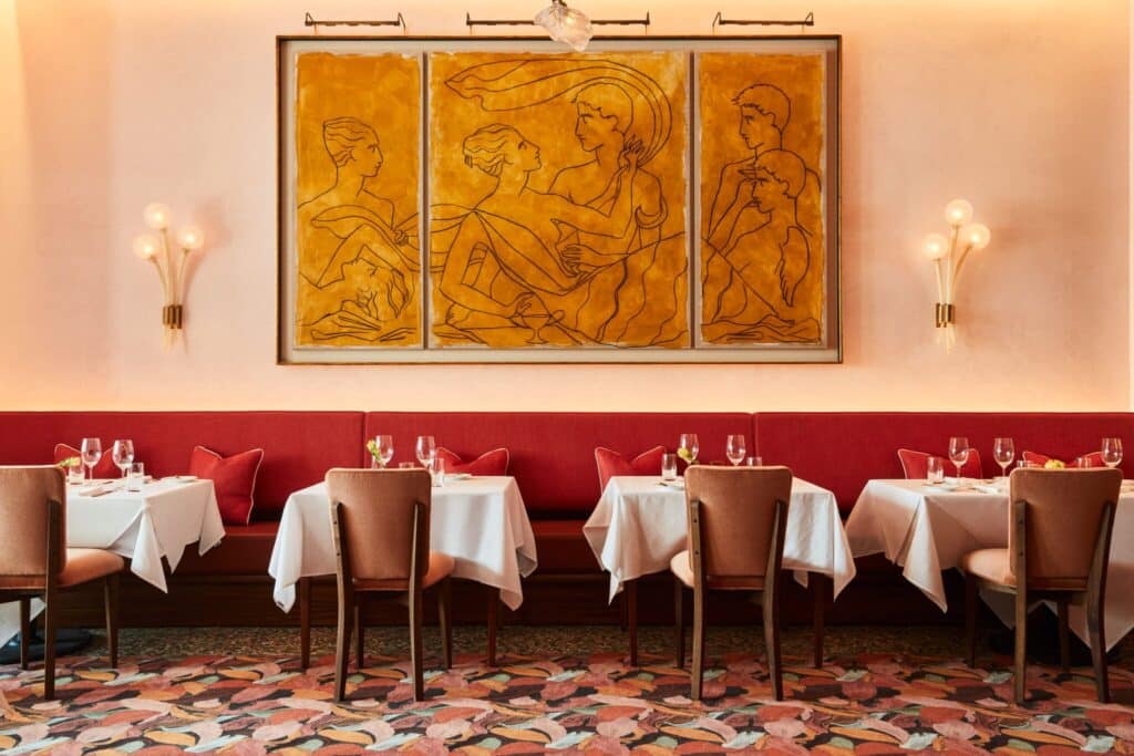 Sant Ambroeus restaurant interior render used for press release announcing Dallas location.