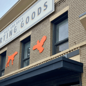 Ball and Buck Sporting Goods Speakeasy Store on Knox Street in Dallas, Texas.