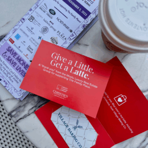Give a Little Get a Latte Donation Drive Gift Card Holder for the Family Place fall fundraiser