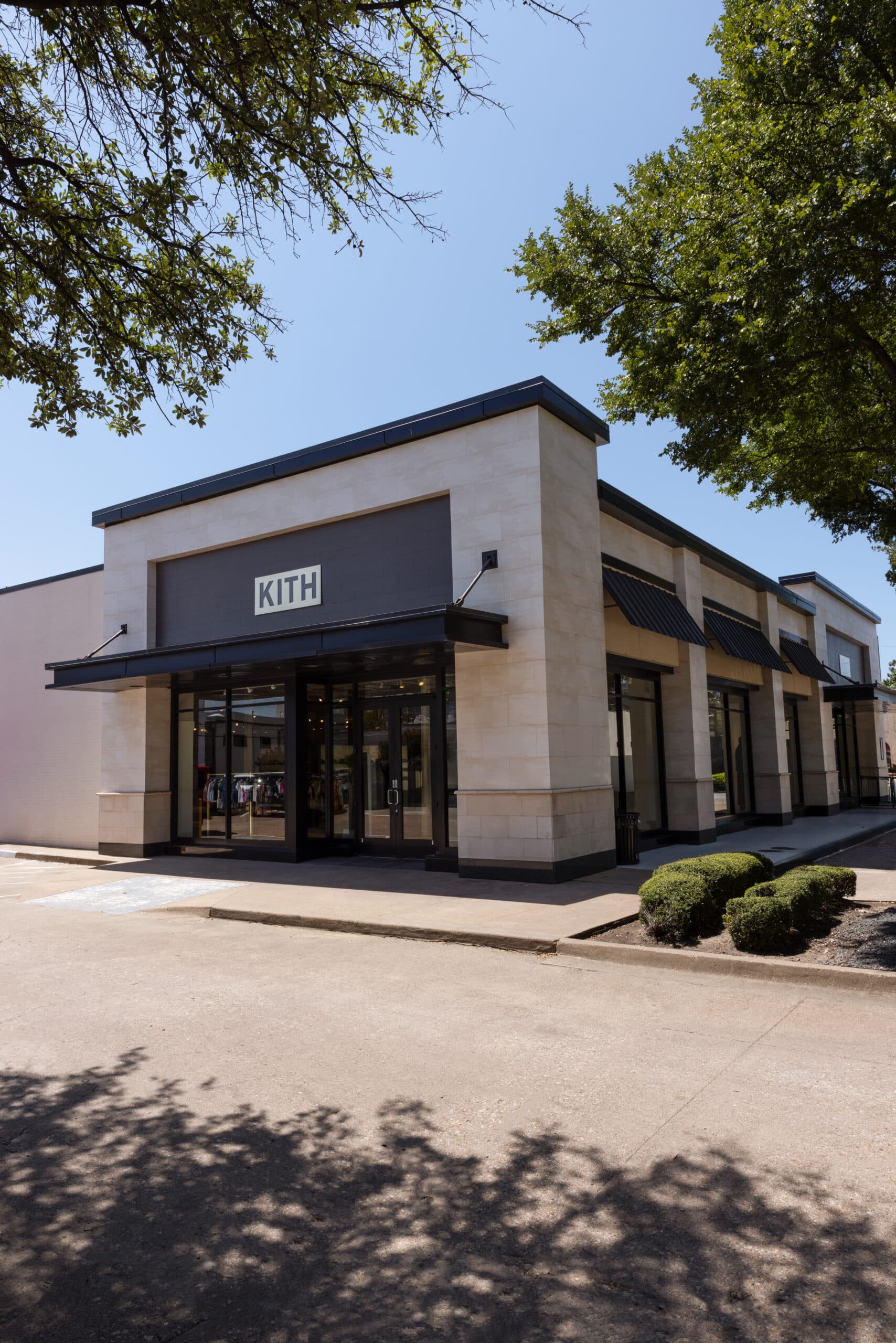 Exterior entrance to the Kith retail temporary store in Dallas, Texas